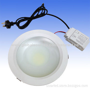 Dimmable 30W COB LED downlights, CRI>80, with exterior driver, plug, CE and RoHS, 2yrs guarantee